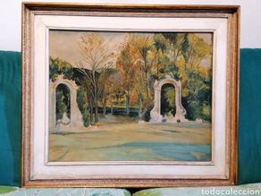 Arte: EL PARDO. JUAN ZULOAGA. ACUARELA FUENTES DE LOS JARDINES DEL PALACIO DE EL PARDO